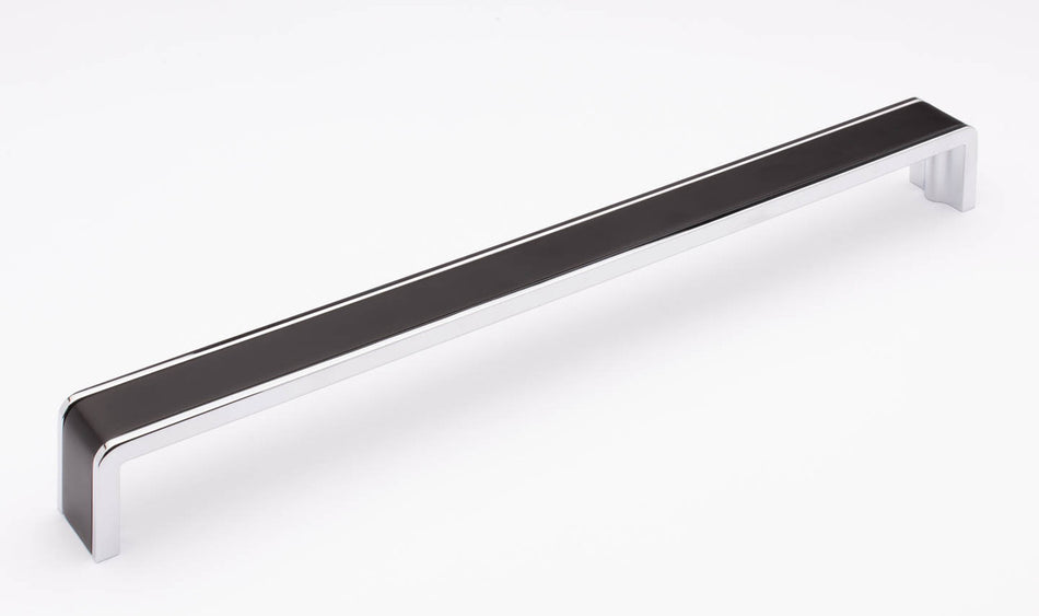 Sietto P-2000-12-MB-PC: 12" cc Fusion Cabinet Pull - Matte Black/Polished Chrome