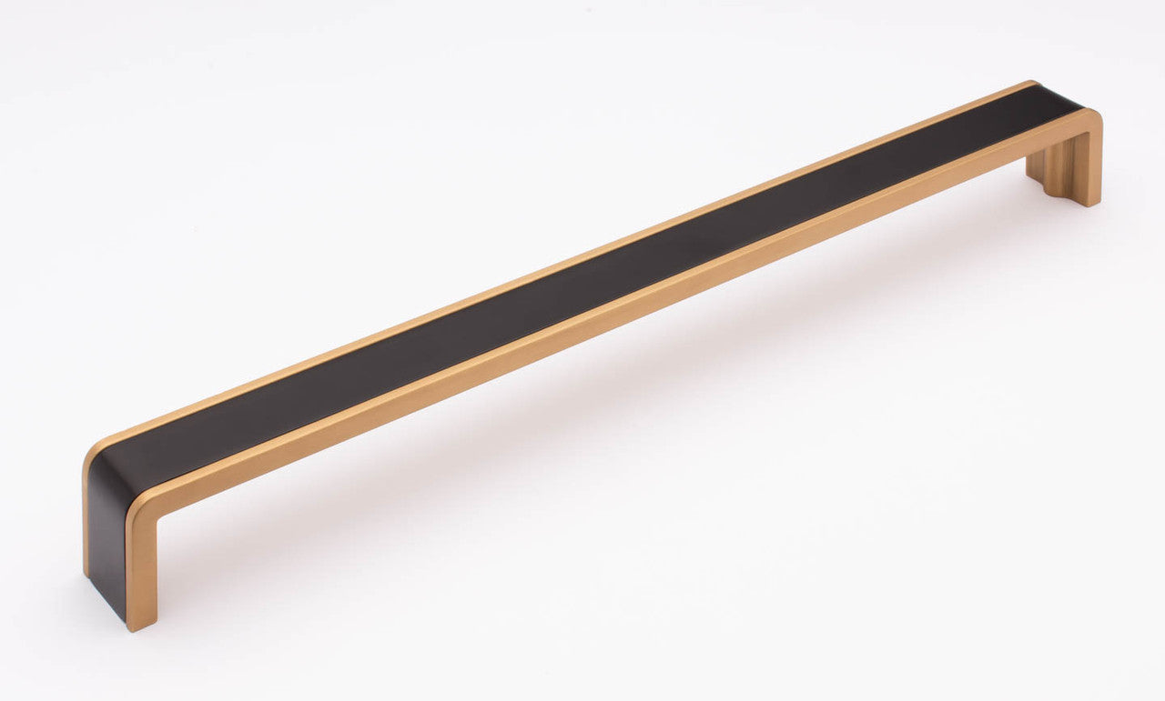 Sietto P-2000-12-MB-SB: 12" cc Fusion Cabinet Pull - Matte Black/Satin Brass