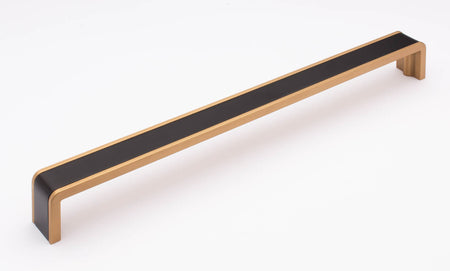 Sietto P-2000-12-MB-SB: 12" cc Fusion Cabinet Pull - Matte Black/Satin Brass