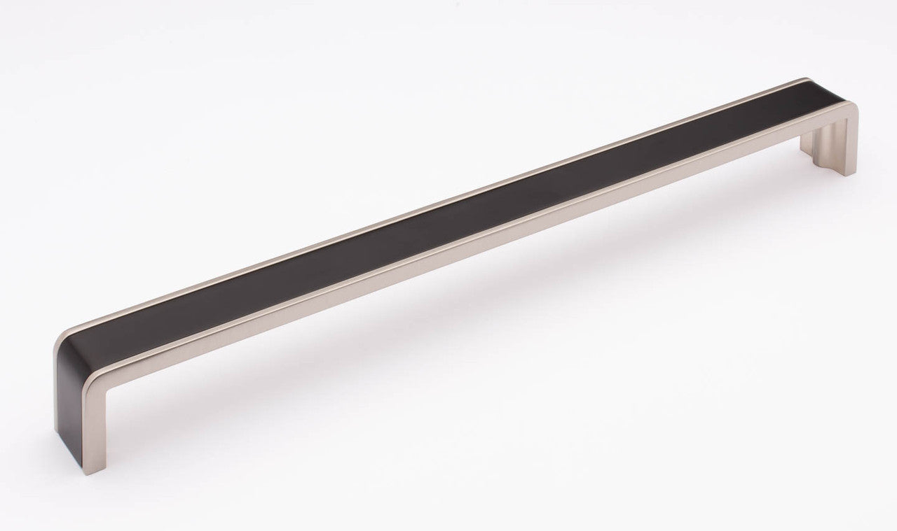 Sietto P-2000-12-MB-SN: 12" cc Fusion Cabinet Pull - Matte Black/Satin Nickel