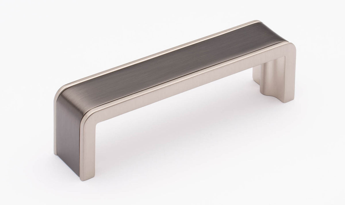 Sietto P-2000-4-G-SN: 4" cc Fusion Cabinet Pull - Gunmetal/Satin Nickel