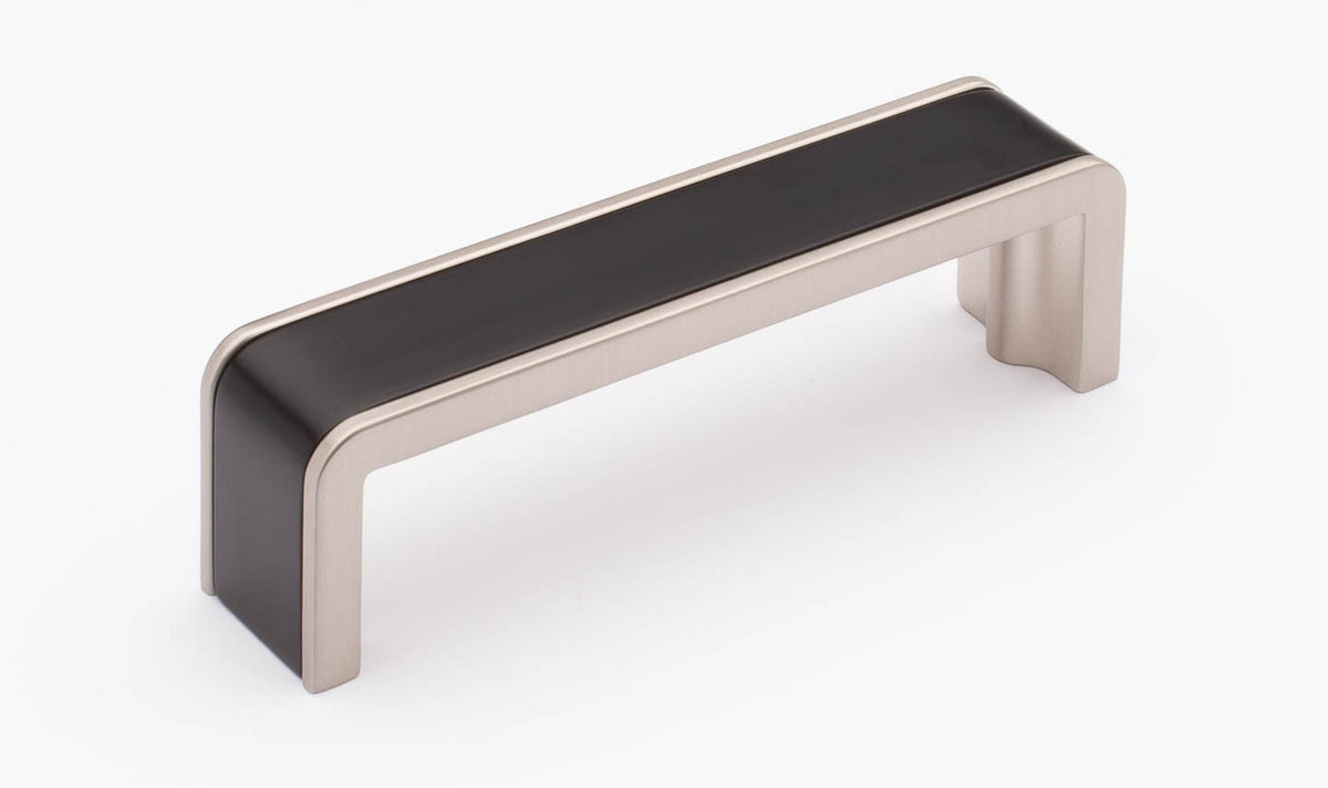 Sietto P-2000-4-MB-SN: 4" cc Fusion Cabinet Pull - Matte Black/Satin Nickel