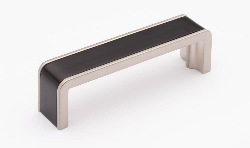 Sietto P-2000-4-MB-SN: 4" cc Fusion Cabinet Pull - Matte Black/Satin Nickel
