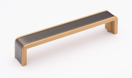 Sietto P-2000-6-G-SB: 6" cc Fusion Cabinet Pull - Gunmetal/Satin Brass