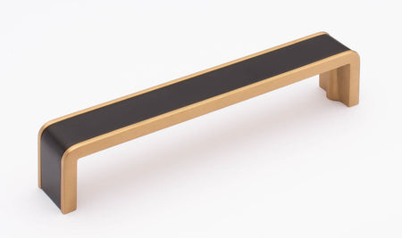 Sietto P-2000-6-MB-SB: 6" cc Fusion Cabinet Pull - Matte Black/Satin Brass
