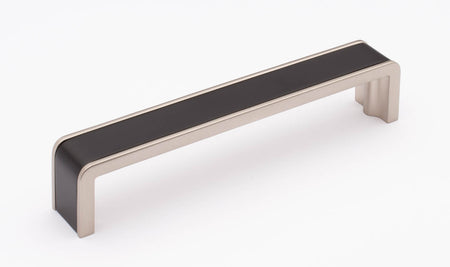 Sietto P-2000-6-MB-SN: 6" cc Fusion Cabinet Pull - Matte Black/Satin Nickel