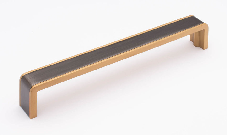 Sietto P-2000-8-G-SB: 8" cc Fusion Cabinet Pull - Gunmetal/Satin Brass
