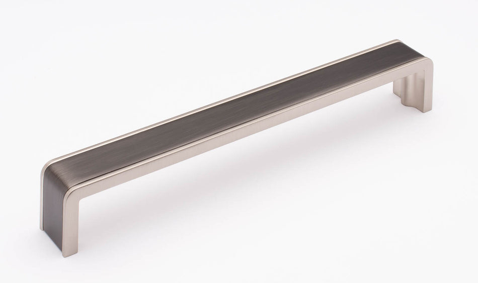 Sietto P-2000-8-G-SN: 8" cc Fusion Cabinet Pull - Gunmetal/Satin Nickel