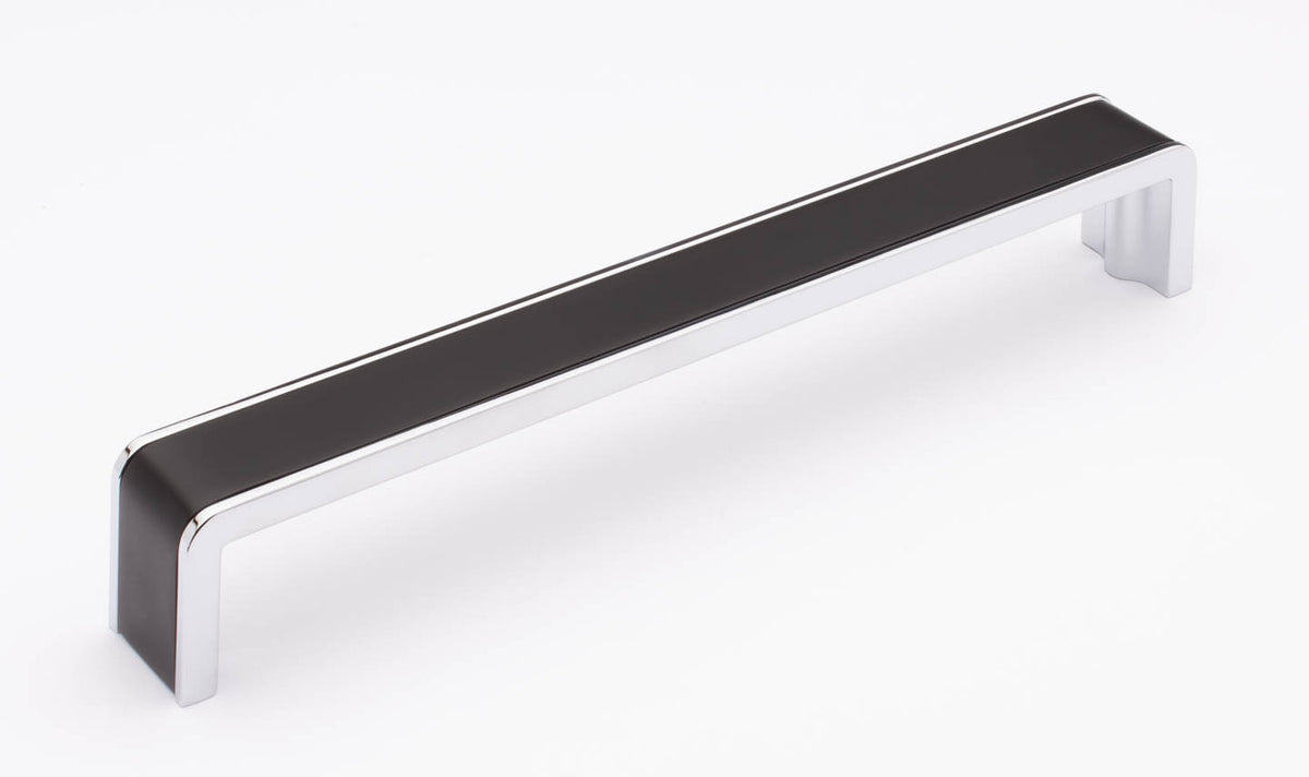 Sietto P-2000-8-MB-PC: 8" cc Fusion Cabinet Pull - Matte Black/Polished Chrome