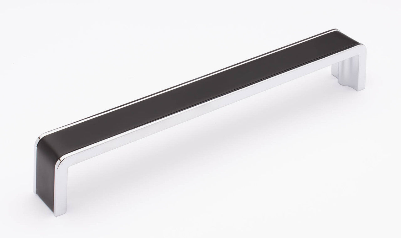 Sietto P-2000-8-MB-PC: 8" cc Fusion Cabinet Pull - Matte Black/Polished Chrome