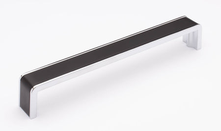 Sietto P-2000-8-MB-PC: 8" cc Fusion Cabinet Pull - Matte Black/Polished Chrome