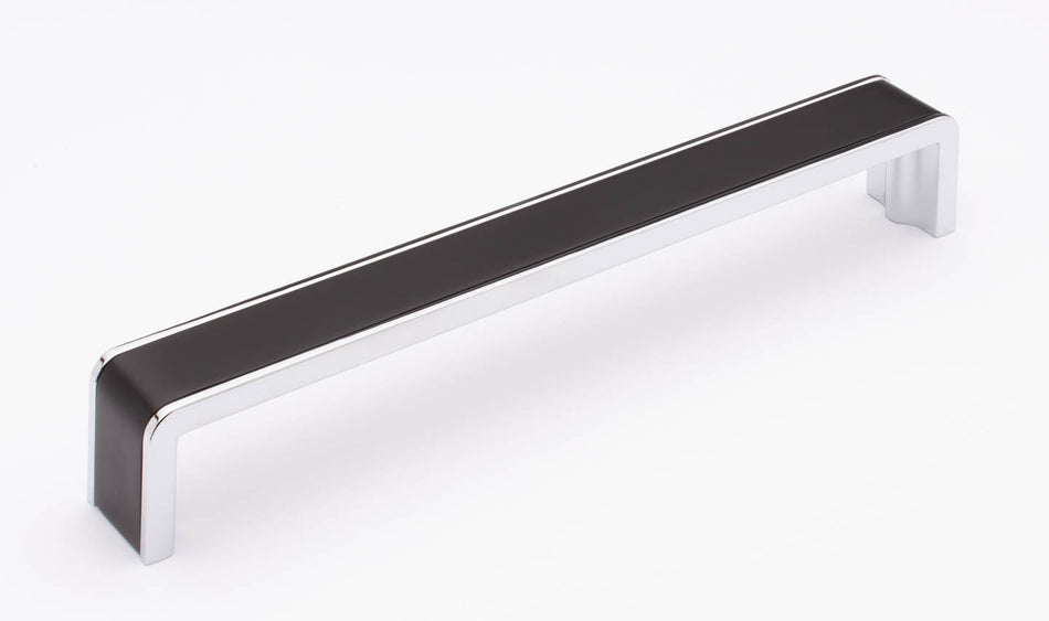 Sietto P-2000-8-MB-PC: 8" cc Fusion Cabinet Pull - Matte Black/Polished Chrome