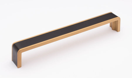 Sietto P-2000-8-MB-SB: 8" cc Fusion Cabinet Pull - Matte Black/Satin Brass