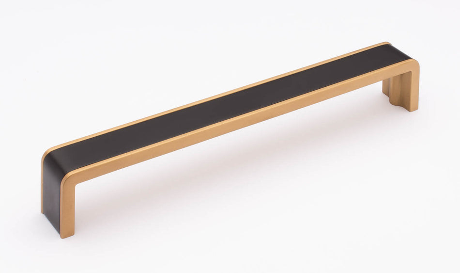 Sietto P-2000-8-MB-SB: 8" cc Fusion Cabinet Pull - Matte Black/Satin Brass