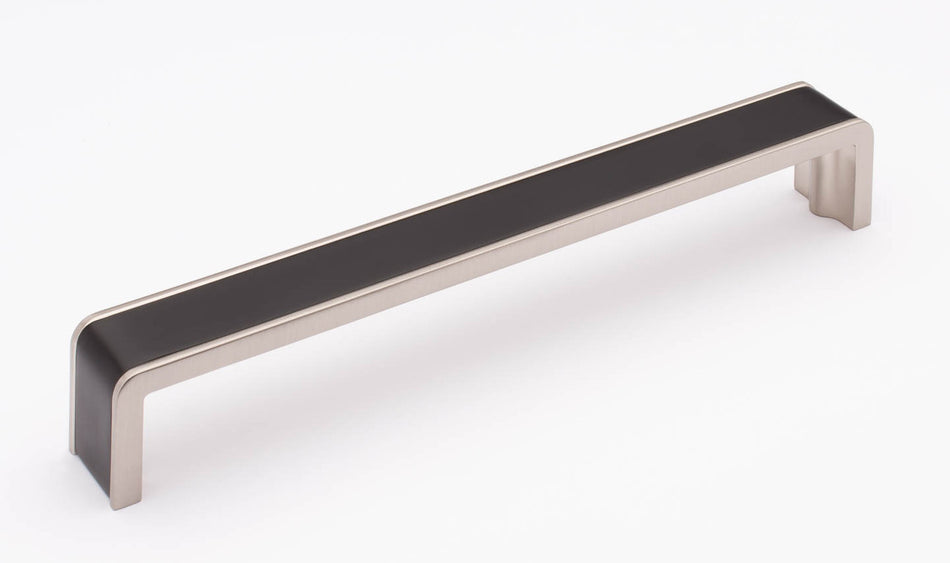 Sietto P-2000-8-MB-SN: 8" cc Fusion Cabinet Pull - Matte Black/Satin Nickel