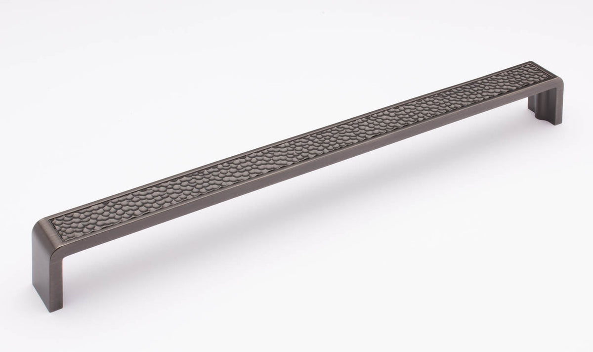 Sietto P-2002-12-G: 12" cc Hammered Cabinet Pull - Gunmetal
