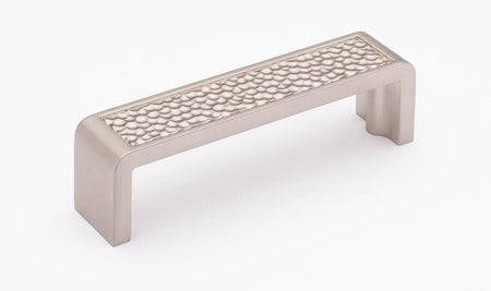 Sietto P-2002-4-SN: 4" cc Hammered Cabinet Pull - Satin Nickel
