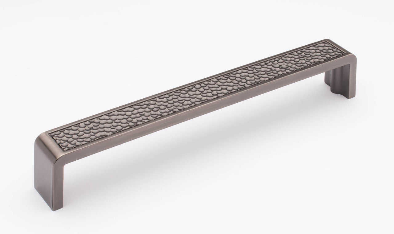Sietto P-2002-8-G: 8" cc Hammered Cabinet Pull - Gunmetal