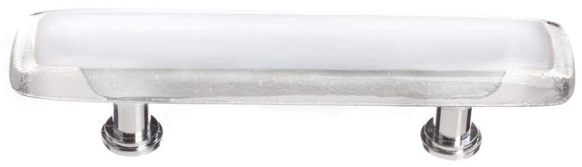 Sietto P-701: 3" cc Reflective Cabinet Pull - White