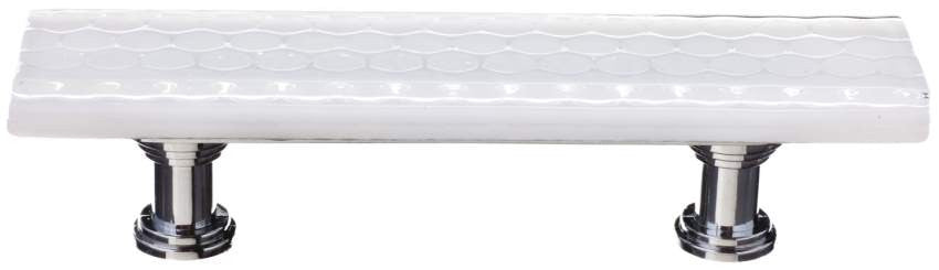 Sietto P-900: 3" cc Texture Cabinet Pull - White