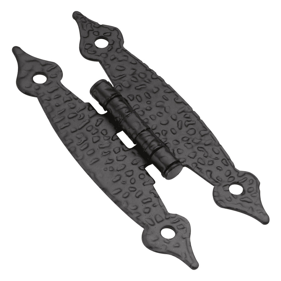 Hickory P106-CB: Surface Mount Flush Frame Cabinet Hinge (pair) - Colonial Black