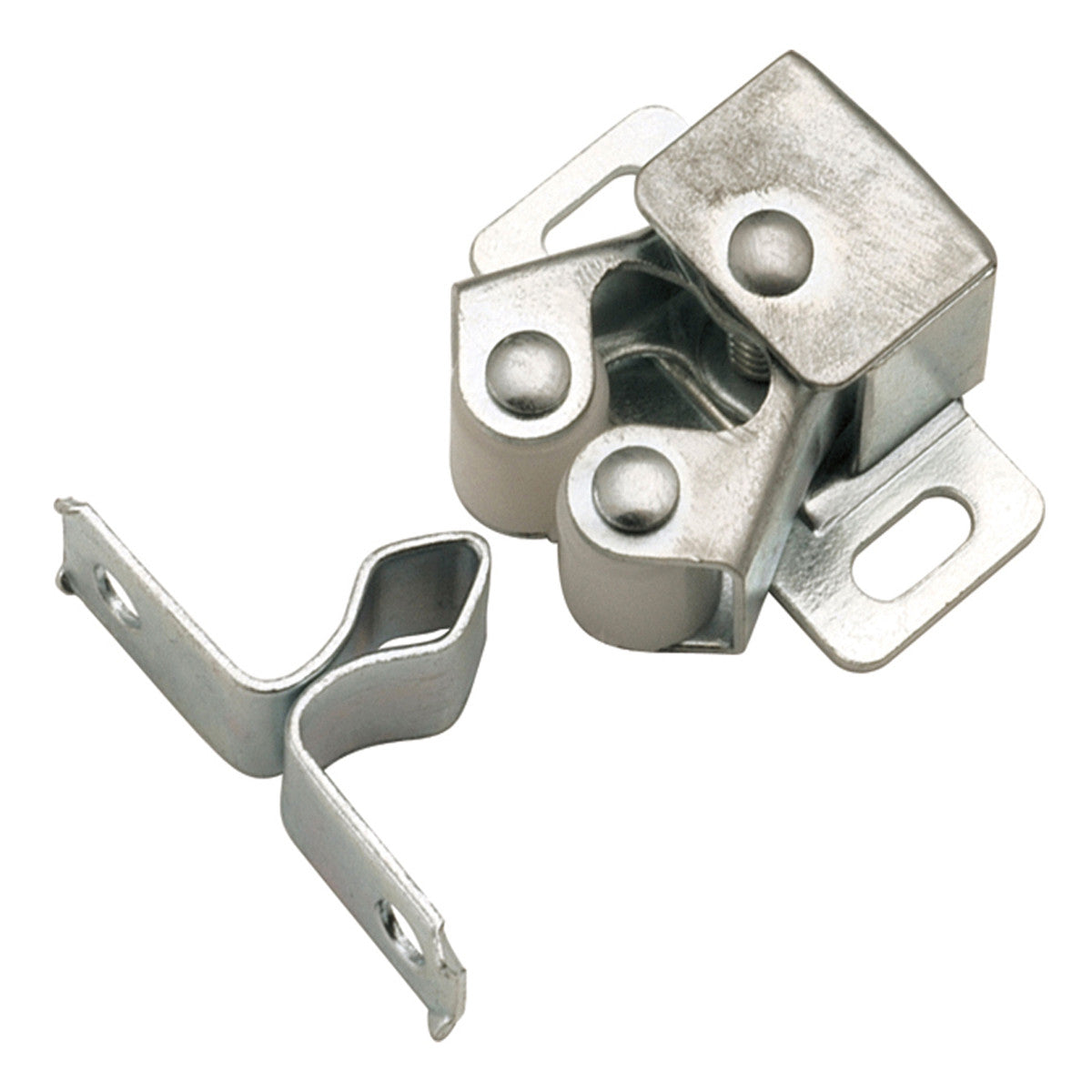 Hickory P107-2C: 15/16" cc Double Roller Cabinet Door Catch - Cadmium
