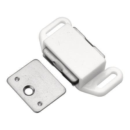 Hickory P110-W: 1-5/8" cc Magnetic Cabinet Door Catch - White Plastic