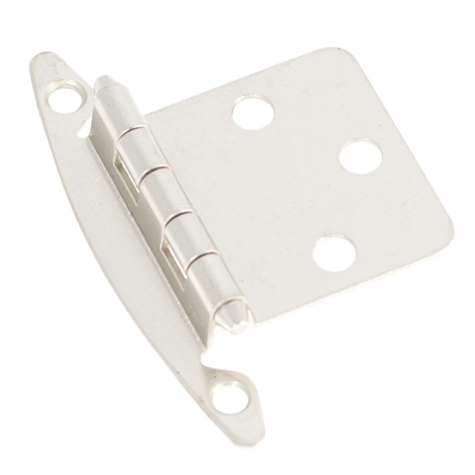 Hickory P139-SN: Surface Mount Face Frame Cabinet Hinge (pair) - Satin Nickel
