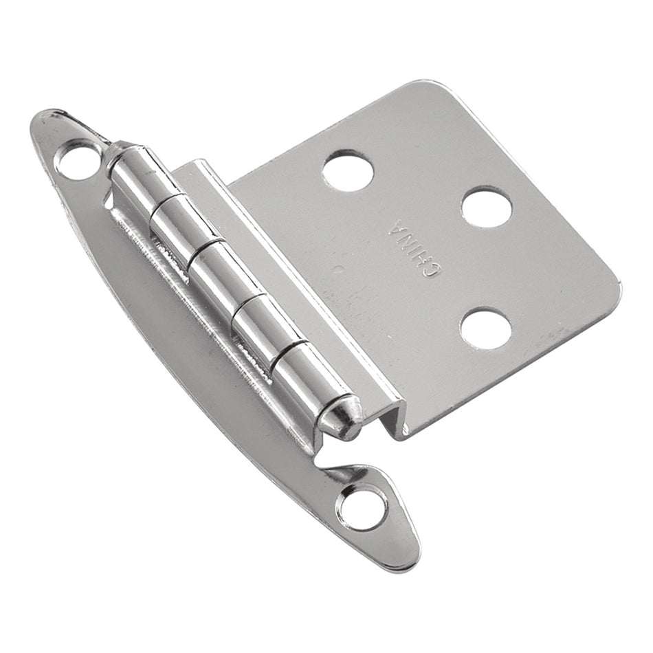 Hickory P140-26: 3/8" Inset Surface Mount Hinge (pair) - Polished Chrome