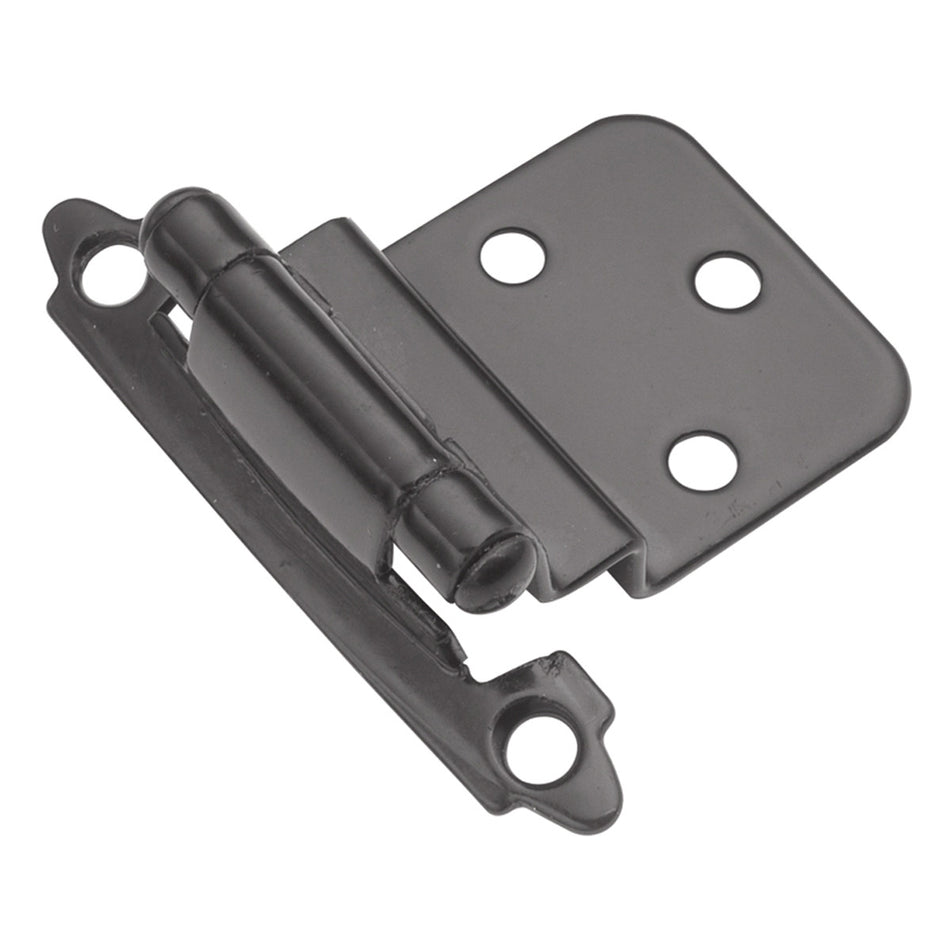 Hickory P143-BL: Surface Mount/Inset Self-Closing Cabinet Hinge (pair) - Black