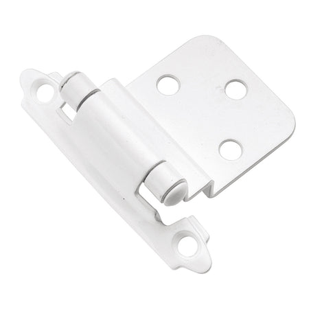 Hickory P143-W: Surface Mount/Inset Self-Closing Cabinet Hinge (pair) - White