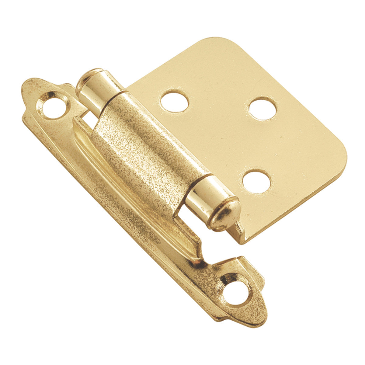 Hickory P144-3: Surface Mount/Flush Self-Closing Cabinet Hinge (pair) - Polished Brass