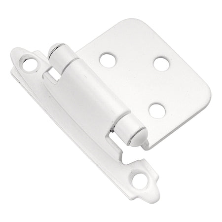 Hickory P144-W: Surface Mount/Flush Self-Closing Cabinet Hinge (pair) - White