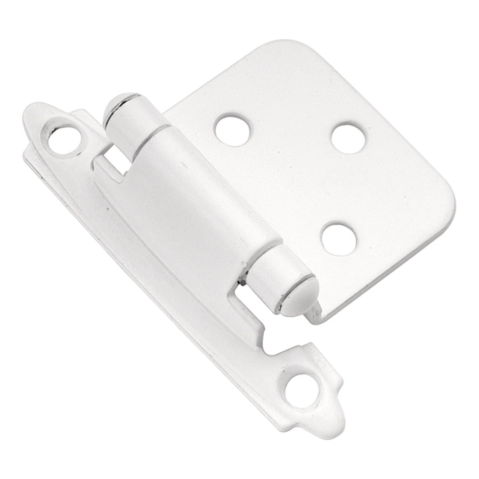 Hickory P144-W: Surface Mount/Flush Self-Closing Cabinet Hinge (pair) - White
