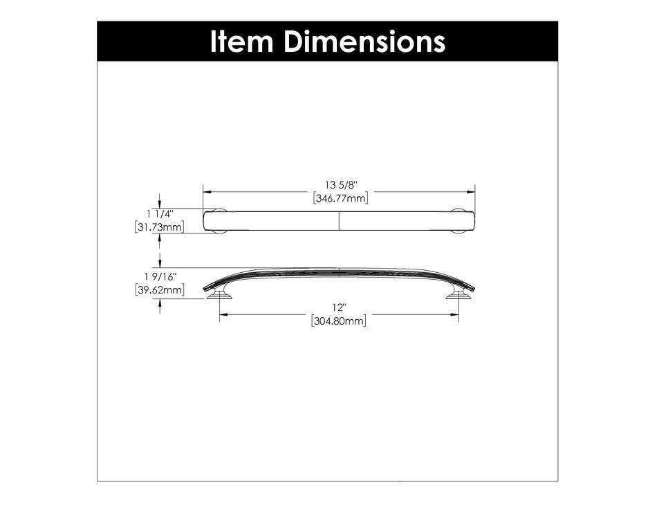 Hickory P2147-CBZ: 12" cc American Diner Appliance  Pull - Champagne Bronze