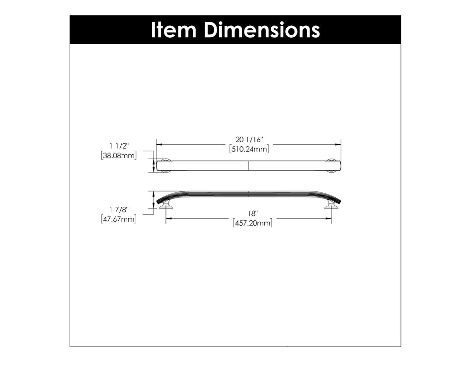Hickory P2148-CBZ: 18" cc American Diner Appliance  Pull - Champagne Bronze