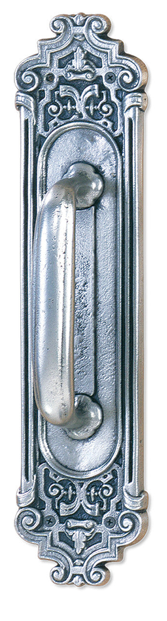 Hawk Hill P216SP: 15-3/4" Ornate Door Pull - Satin Pewter
