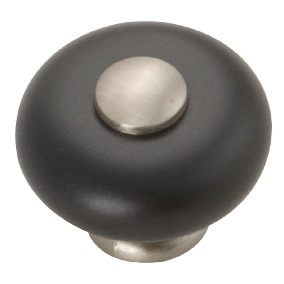 Hickory P222-SNB: 1-1/4" Tranquility Cabinet Knob - Satin Nickel/Black