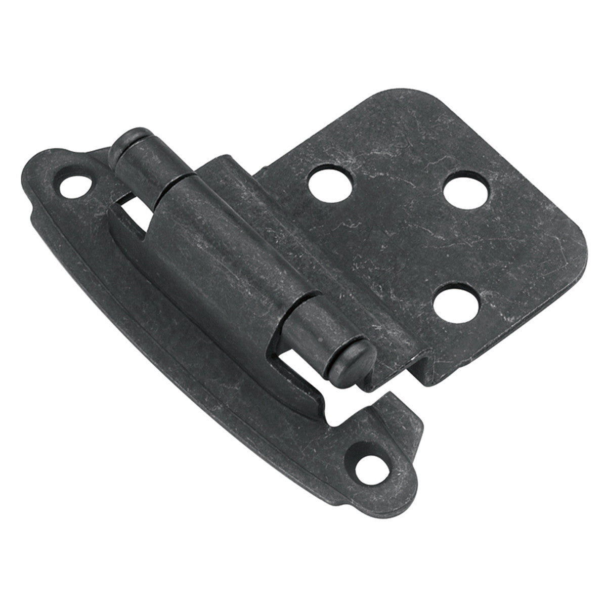 Hickory P243-BI: Surface Mount/Inset Self-Closing Cabinet Hinge (pair) - Black Iron