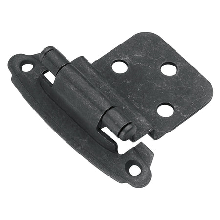 Hickory P243-BI: Surface Mount/Inset Self-Closing Cabinet Hinge (pair) - Black Iron