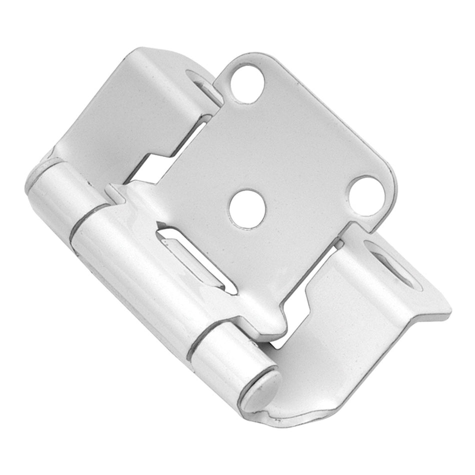 Hickory P2710F-W2: Semi-Concealed/Overlay Self-Closing Cabinet Hinge (pair), White Powder Coat