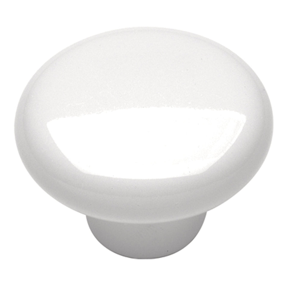 Hickory P28-W: 1-1/4" English Cozy Cabinet Knob - White Porcelain