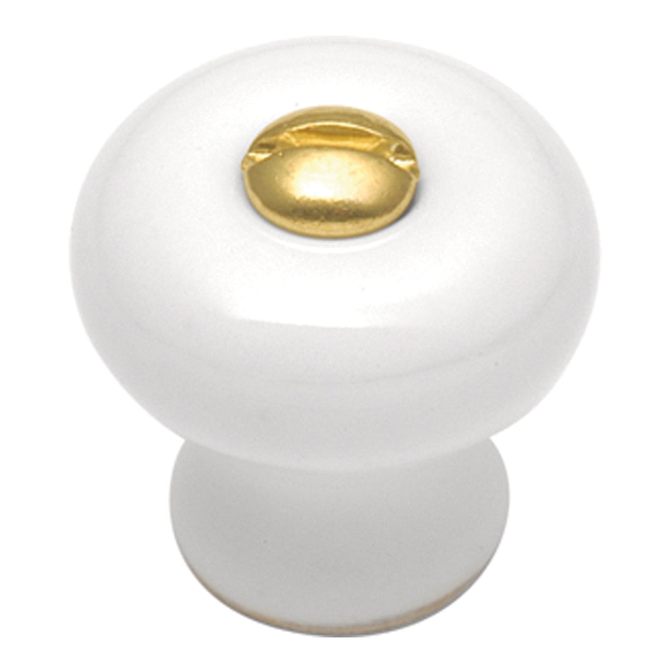 Hickory P3-W: 7/8" English Cozy Cabinet Knob - White