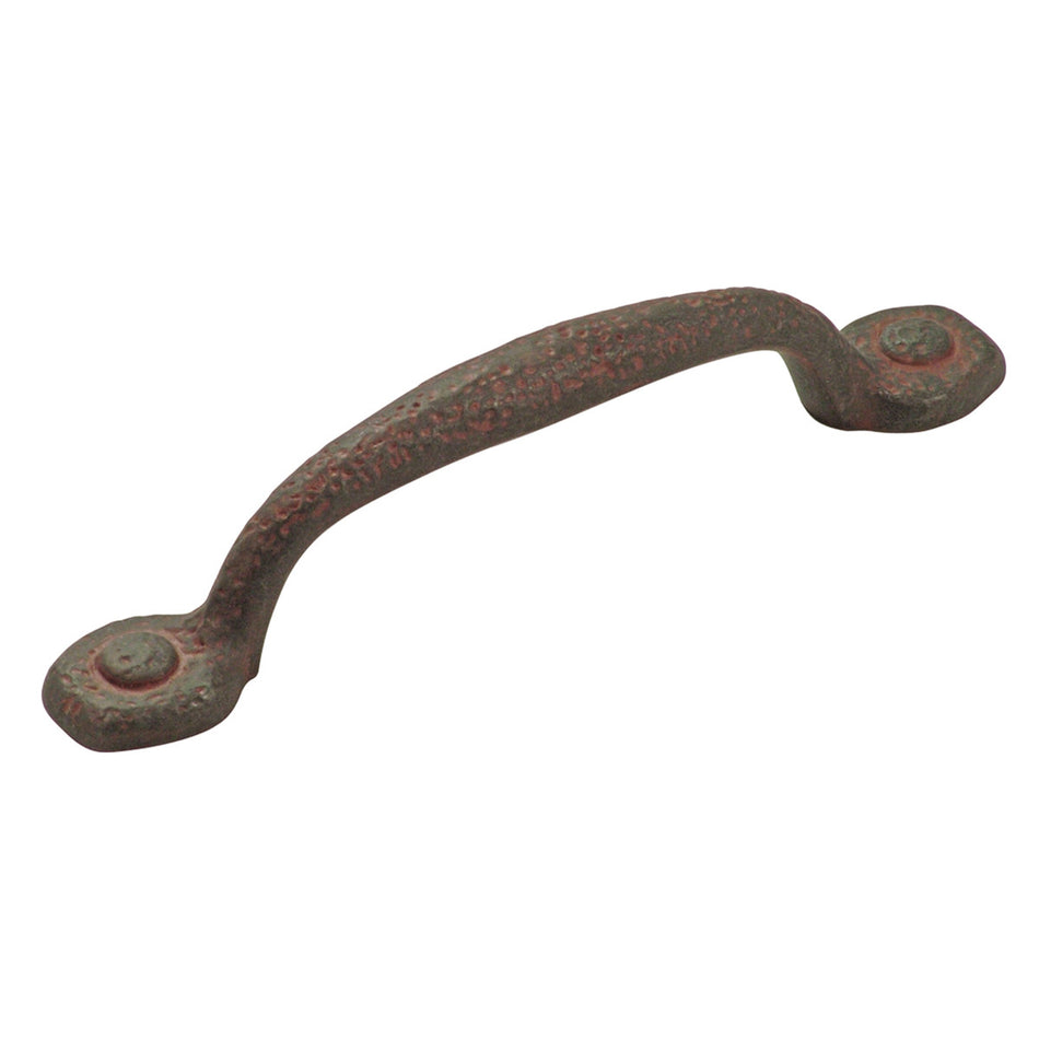 Hickory P3000-RI: 96mm cc Refined Rustic Cabinet Pull - Rustic Iron