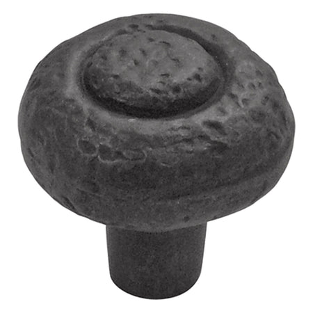 Hickory P3002-BI: 1-1/4" Refined Rustic Cabinet Knob - Black Iron