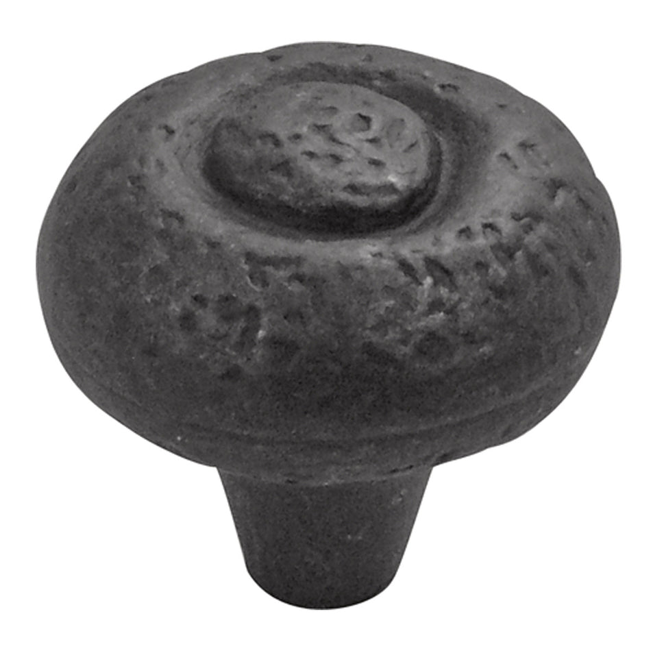 Hickory P3003-BI: 1-1/2" Refined Rustic Cabinet Knob - Black Iron