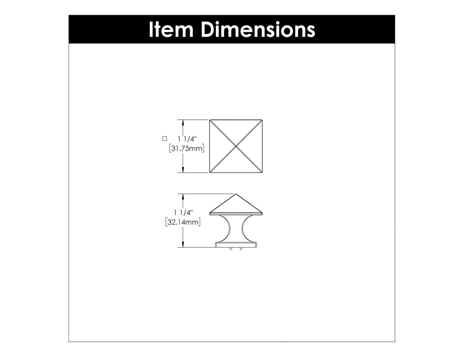 Hickory P3015-CBZ: 1-1/4" Studio Square Cabinet Knob - Champagne Bronze