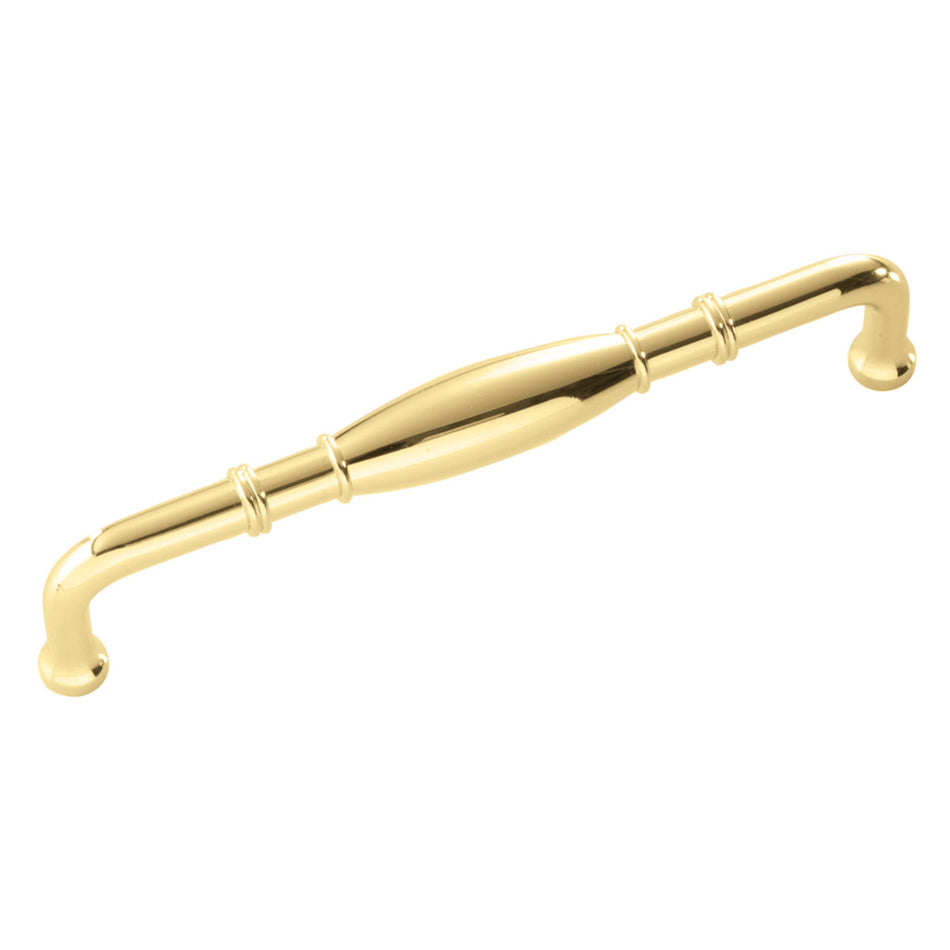 Hickory P3052-PB: 128mm cc Williamsburg Bar Cabinet Pull - Polished Brass