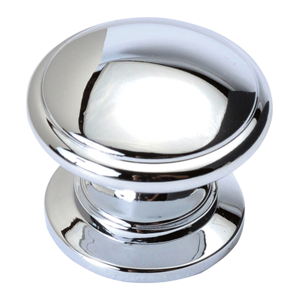 Hickory P3053-CH: 1-1/4" Williamsburg Round Cabinet Knob - Polished Chrome