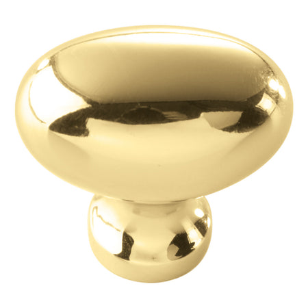 Hickory P3054-PB: 1-1/4" Williamsburg Oval Cabinet Knob - Polished Brass